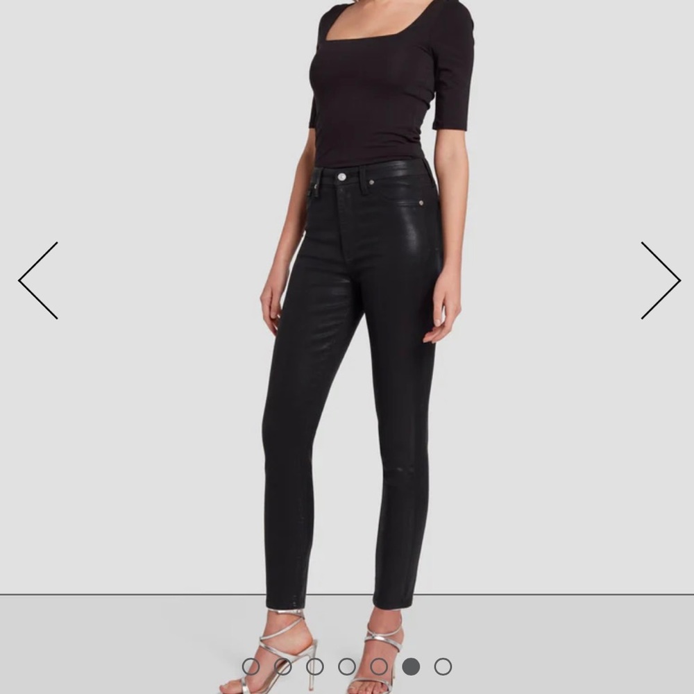 7 For All Mankind b(air) 27 Coated High Waist Ankle Skinny Black